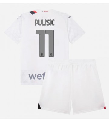 Lacne Dětský Futbalové dres AC Milan Christian Pulisic #11 2023-24 Krátky Rukáv - Preč (+ trenírky)